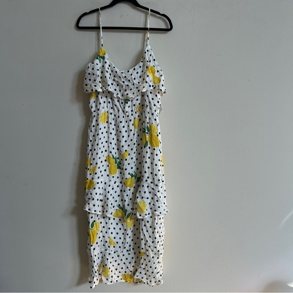 Lovers + Friends Theo Lemon Polka Dot Midi Dress - Picture 2 of 3